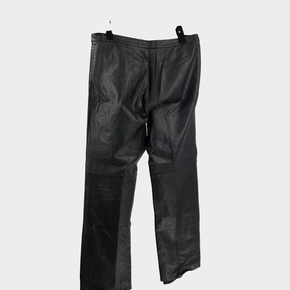 Black Leather Pants By INC International Concepts Size 12 - Picture 2 of 10